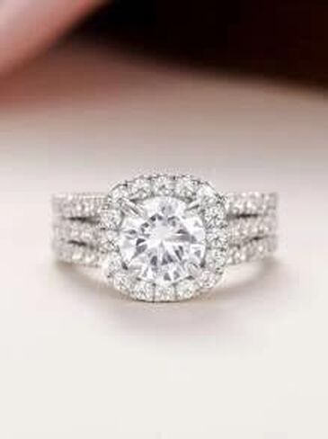 Luxury Engagement Wedding Rings for Women Fashion Shiny Sophisticated Zirconia-Embedded Jewelry for Birthday Valentine's Day Wedding Special Occasions in Saudi Arabia