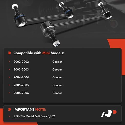 مجموعة A-Premium مكونة من 4 قطع، مجموعة وصلات قضيب التثبيت الأمامية والخلفية، متوافقة مع Mini Cooper Base 2002 2003 2004 2005 2006 in Saudi Arabia