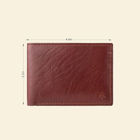 Coffee Premium Leather Wallet for Men with Flip ID -Inspire Series-RIFD Blocking Men's Wallet -Gifts for Men- Top Grain Bifold Leather Wallet- Dad Gifts in Saudi Arabia