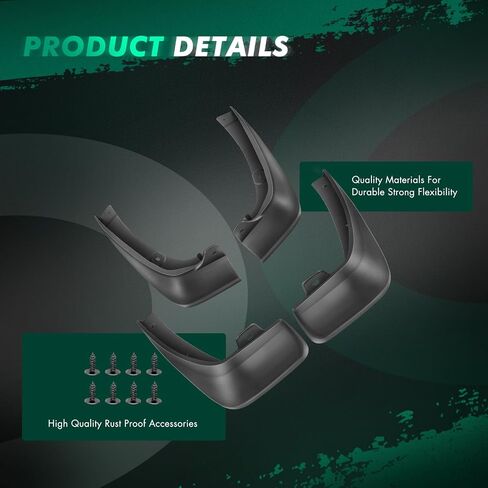 SCITOO Set of 4PCS Universal mud Flaps for 2007-2013 for Toyota for Yaris Front & Rear mud Flaps Splash Guard Set in Saudi Arabia