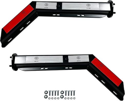 Pair Black Angled Spring Loaded Mud Flap Hanger Bracket with Angled Splash Guard Mudflap 24"x24" for Semi Truck Trailer, 1-1/8" Bolt Spacing Hanger Kit & Heavy Duty Polymer Mudflaps in Saudi Arabia