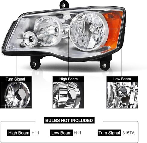 Anti-Fogging Headlights Fit For 2011 2012 2013 2014 2015 2016 2017 2018 2019 2020 Dodge Grand Caravan 11-20 Grand Caravan/08-16 Chrysler Town & Country Headlight Assembly in Saudi Arabia