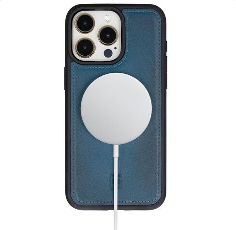 حافظة BOULETTA لهاتف iPhone 15 Pro Max متوافقة مع Magsafe من الجلد المحبب بالكامل، حافظة محفظة هاتف مغناطيسية قابلة للفصل (2 في 1) - 4 حاملات بطاقات مع RFID Blocking 6.7 بوصة، أسود in Kuwait