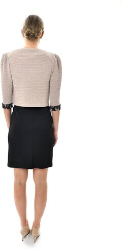 Women's Sleeveless Two-Tone Knee Length Dress with Coordinating Jacket in Saudi Arabia