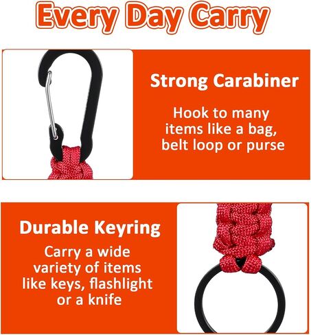 2 Pcs Key Chain Hanger Heavy Duty Clips Keychain with Ring Paracord Key Chains Strap Accessories for Backpack Outdoor Men Women(Navy Blue, Red) in Saudi Arabia