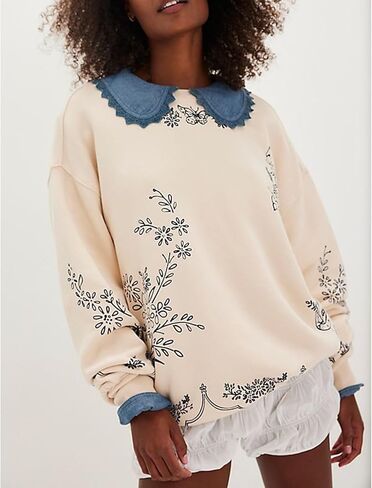 Y2k Women Long Sleeve Cute Graphic Print Oversized Sweatshirt Aesthetic Preppy Teen Girl Pullover Hoodies in Kuwait