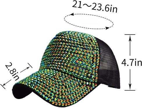 Bling Rhinestone Mesh Visor Cap, Canvas Baseball Cap for Women Adjustable Visor Hat Sparkle Denim Sun Hat Outdoor in Saudi Arabia