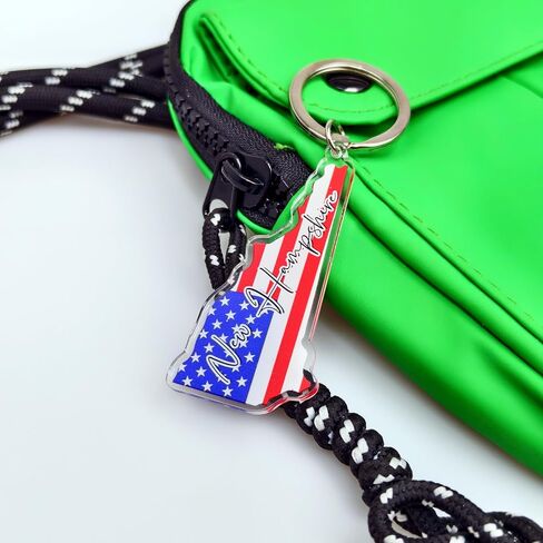 New Hampshire Souvenirs Keychain With Key Ring - American Flag Keychain, Key Holder For Gifts,Souvenirs From Usa,Spot M in Saudi Arabia