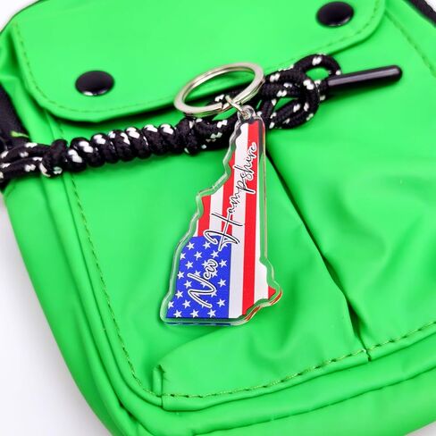 New Hampshire Souvenirs Keychain With Key Ring - American Flag Keychain, Key Holder For Gifts,Souvenirs From Usa,Spot M in Saudi Arabia