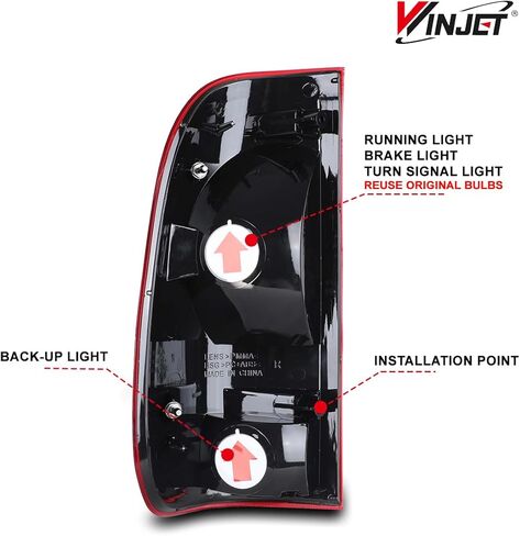 Winjet Compatible with Ford [1997 1998-2003 F150] [1999 2000 2001 2002 2003 2004 2005 2006 2007 F250 F350 F450 F550 Super Duty] Tail lights (Matte Black/Clear Lens) in Saudi Arabia