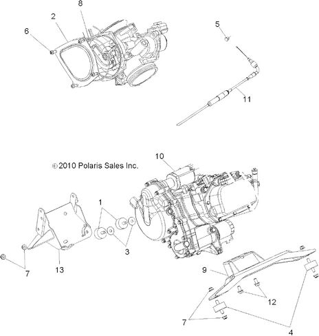 Polaris Ranger Throttle Cable, Genuine OEM Part 7081670, Qty 1 in Saudi Arabia