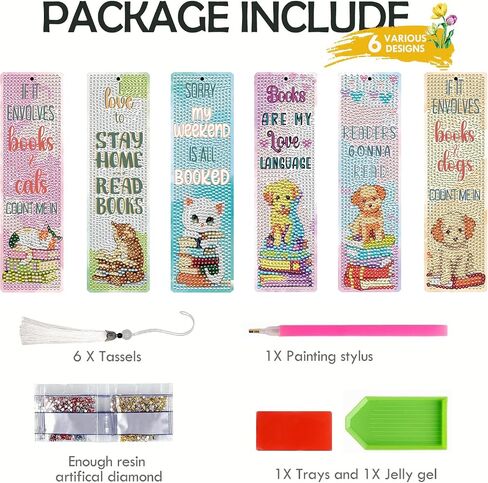 Diamond Painting Art Bookmarks - 6 PCS DIY Horse Flower Diamond Painting Kits by Numbers Farmhouse Art Craft Mothers Day Birthday Graduation Gift for Beginner Horse Lover Students Teachers in Kuwait