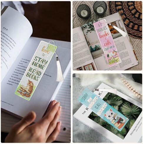 Diamond Painting Art Bookmarks - 6 PCS DIY Horse Flower Diamond Painting Kits by Numbers Farmhouse Art Craft Mothers Day Birthday Graduation Gift for Beginner Horse Lover Students Teachers in Kuwait
