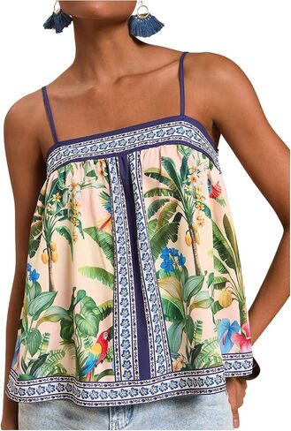 Women's Floral Tropical Boho Tops Spaghetti Strap Tank Top Vacation Beach Summer Camisole Tops in Saudi Arabia