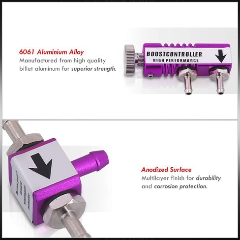 AJP Distributors Upgrade Universal T6061 Billet Aluminum Turbo Charger Closed Loop In-Cabin Boost Controller Manual Adjustable Adjustment 1-30 PSI Turbocharger Set Kit Purple in Saudi Arabia