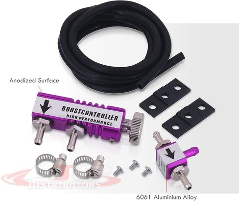 AJP Distributors Upgrade Universal T6061 Billet Aluminum Turbo Charger Closed Loop In-Cabin Boost Controller Manual Adjustable Adjustment 1-30 PSI Turbocharger Set Kit Purple in Saudi Arabia