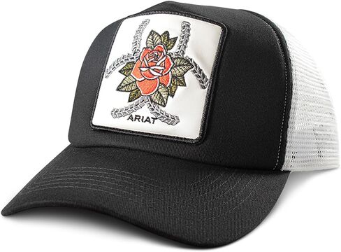 قبعة بيسبول نسائية غربية من ARIAT، مطرزة باللون الأسود الوردي A300093001 in Saudi Arabia