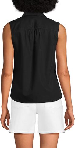 Lands' End Women's Sleeveless No Iron Shirt with Lace Inset in Saudi Arabia