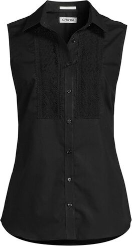 Lands' End Women's Sleeveless No Iron Shirt with Lace Inset in Saudi Arabia