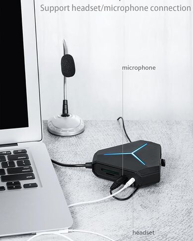 بطاقة صوت ستيريو خارجية بمحول USB 2.5 مع سماعة رأس وميكروفون مقاس 3.5 ملم ومقبس USB لأجهزة Windows وMac وLinux والكمبيوتر الشخصي وأجهزة الكمبيوتر المحمولة وأجهزة الكمبيوتر المكتبية وPS4 USB خارجي للكمبيوتر in Kuwait