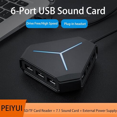 بطاقة صوت ستيريو خارجية بمحول USB 2.5 مع سماعة رأس وميكروفون مقاس 3.5 ملم ومقبس USB لأجهزة Windows وMac وLinux والكمبيوتر الشخصي وأجهزة الكمبيوتر المحمولة وأجهزة الكمبيوتر المكتبية وPS4 USB خارجي للكمبيوتر in Kuwait