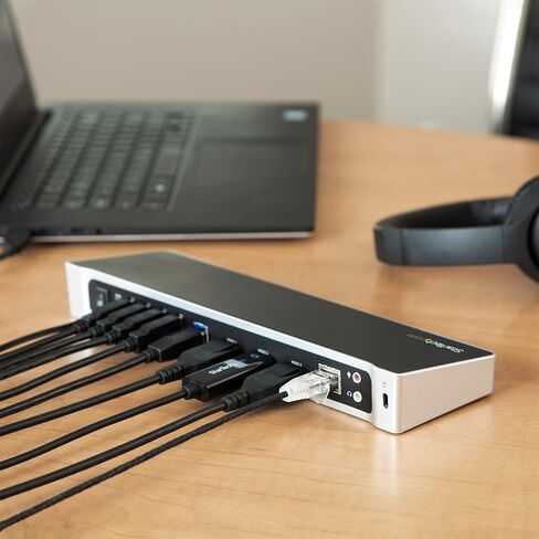 StarTech.com USB 3.0 Docking Station Dual Monitor with HDMI & 4K DisplayPort - USB 3.0 to 4x USB-A, Ethernet, HDMI and DP - USB Type A Universal Laptop Docking Station for Mac & Windows (USB3DOCKHDPC) in Kuwait