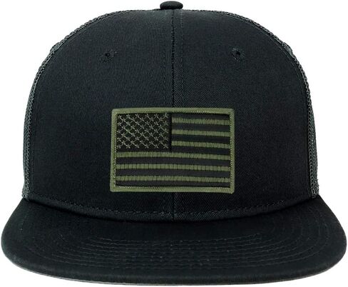 Armycrew Oversize XXL Olive USA Flag Patch Flatbill Mesh Snapback Cap in Saudi Arabia