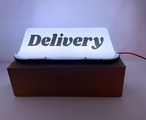 #736-12V LED Magnetic Roof Sign for Delivery Cars - Waterproof, Bright, Weatherproof Light to Enhance Vehicle top Visibility in Saudi Arabia