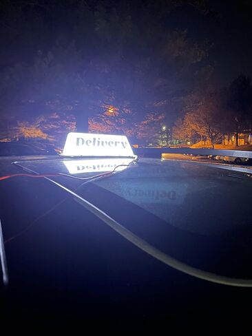 #736-12V LED Magnetic Roof Sign for Delivery Cars - Waterproof, Bright, Weatherproof Light to Enhance Vehicle top Visibility in Saudi Arabia
