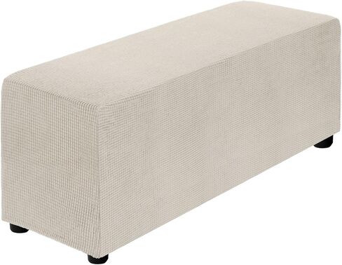 غطاء عثماني قابل للتمدد من uxcell، غطاء منزلق عثماني مربع كبير الحجم مستطيل الشكل مع مطاط لمقعد القدم وغرفة المعيشة وغرفة النوم بطول مناسب 130-160 سم / 51 بوصة - 63 بوصة، كبير جدًا، عنابي in Kuwait