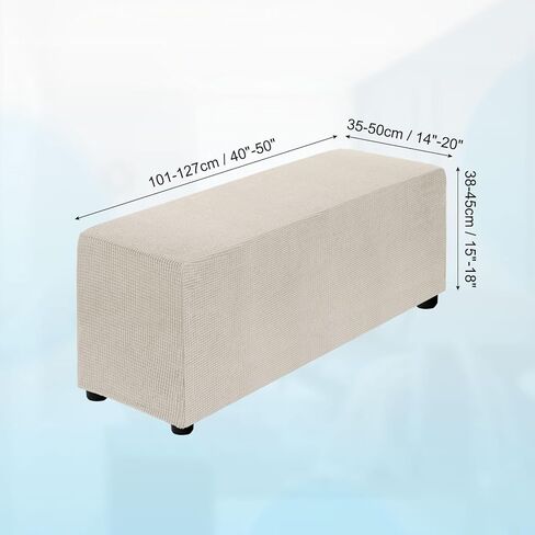 غطاء عثماني قابل للتمدد من uxcell، غطاء منزلق عثماني مربع كبير الحجم مستطيل الشكل مع مطاط لمقعد القدم وغرفة المعيشة وغرفة النوم بطول مناسب 130-160 سم / 51 بوصة - 63 بوصة، كبير جدًا، عنابي in Kuwait