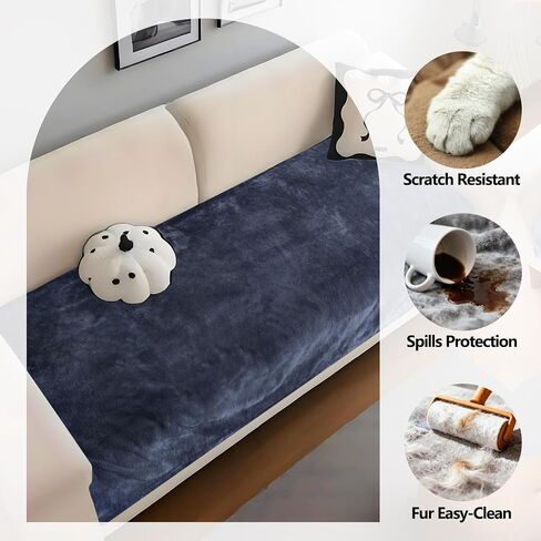 Gray Waterproof Sofa Full Cover for 3 Seat Couch, 70'' x 118'' Couch Cover Blanket, Double Sided Flannel Sofa Protector, Washable Furniture Protector for Pets, Kids, Living Room in Saudi Arabia