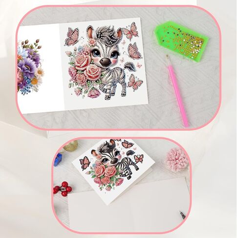 Jishshay 6 PCS Art Diamond Art Cards Diamond Painting Cards Tensing Cards Painting Cards Birthday Cards Diamond Art Birthred in Kuwait