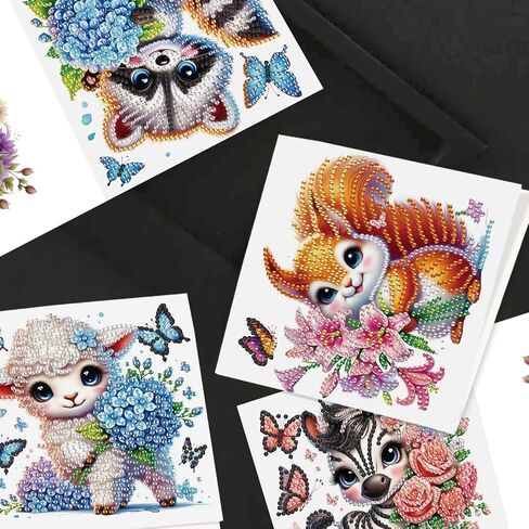 Jishshay 6 PCS Art Diamond Art Cards Diamond Painting Cards Tensing Cards Painting Cards Birthday Cards Diamond Art Birthred in Kuwait