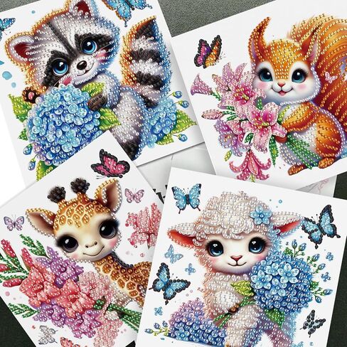 Jishshay 6 PCS Art Diamond Art Cards Diamond Painting Cards Tensing Cards Painting Cards Birthday Cards Diamond Art Birthred in Kuwait