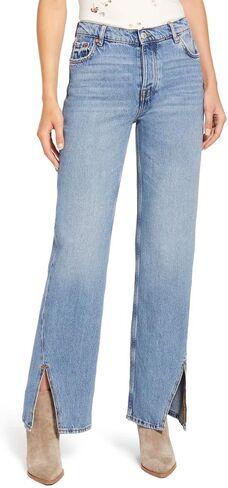 Free People Women’s We The Free High Waist Slit Hem Straight Jeans Vintage Light 28 in Saudi Arabia