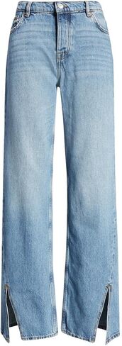 Free People Women’s We The Free High Waist Slit Hem Straight Jeans Vintage Light 28 in Saudi Arabia