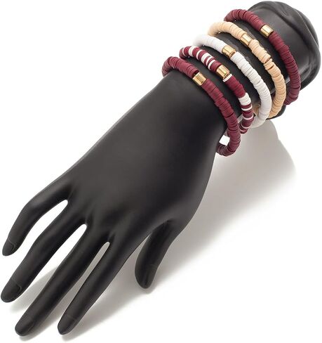 Football Baseball Baskeyball Volleyball Bracelet for Women Stretch Clay Beaded Rugby Football Bracelet Colorful Clay Beads Game Day Bracelet Set in Saudi Arabia