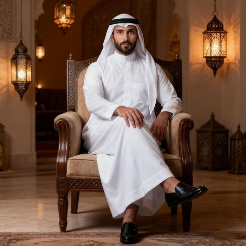 ثوب رجالي ملابس إسلامية بأكمام طويلة الشرق الأوسط السعودية قفطان إسلامي عباية دبي رداء عربي in Kuwait