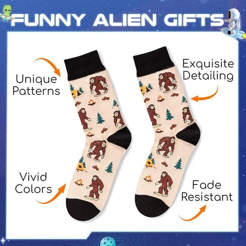 HAPPYPOP Funny Socks for Men Boys Crazy Socks, Bigfoot Gifts Sasquatch Gifts, Bigfoot Socks Sasquatch Socks Big Foot Sasquatch Gifts in Saudi Arabia