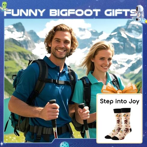 HAPPYPOP Funny Socks for Men Boys Crazy Socks, Bigfoot Gifts Sasquatch Gifts, Bigfoot Socks Sasquatch Socks Big Foot Sasquatch Gifts in Saudi Arabia