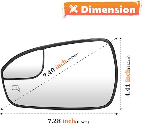 Driver/Left Side Power Heated Mirror Glass Fits for Ford Fusion 2013 2014 2015 2016 2017 2018 2019 2020 Replacement for DS7Z17K707F DS7Z-17K707-F in Saudi Arabia