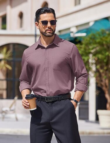 COOFANDY Mens Dress Shirts Long Sleeve Wrinkle Free Shirt Textured Business Casual Button Down Shirt in Saudi Arabia