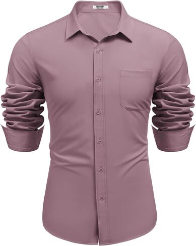 COOFANDY Mens Dress Shirts Long Sleeve Wrinkle Free Shirt Textured Business Casual Button Down Shirt in Saudi Arabia