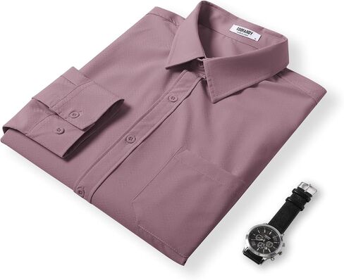 COOFANDY Mens Dress Shirts Long Sleeve Wrinkle Free Shirt Textured Business Casual Button Down Shirt in Saudi Arabia
