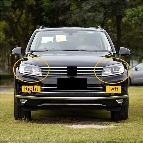 متوافق مع VW Touareg 2016 2017 2018 سيارة الجبهة عدسة المصباح الأمامي غطاء كشافات قذيفة شفافة عاكس الضوء زجاج غطاء المصباح (اليسار واليمين) in Saudi Arabia