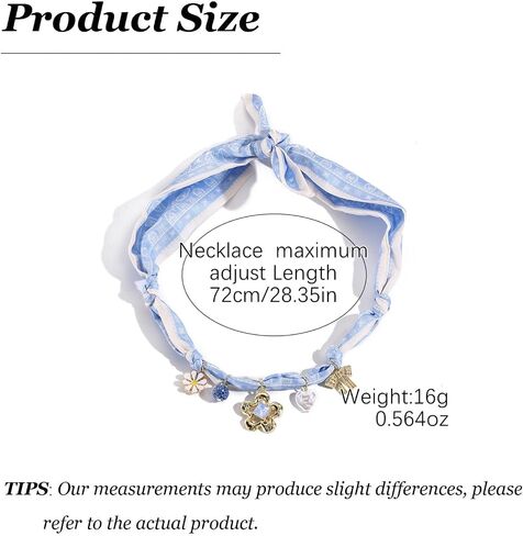Scarf Necklace with Charm Gold Heart Flower Pendants Charm Necklaces Scarf Boho Beach Jewelry Gift for Women in Saudi Arabia