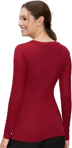 Underscrub Long Sleeve Women - Scoop Neck Scrubs Undershirt Soft Stretch Fitted Top in Kuwait