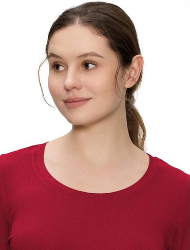 Underscrub Long Sleeve Women - Scoop Neck Scrubs Undershirt Soft Stretch Fitted Top in Kuwait