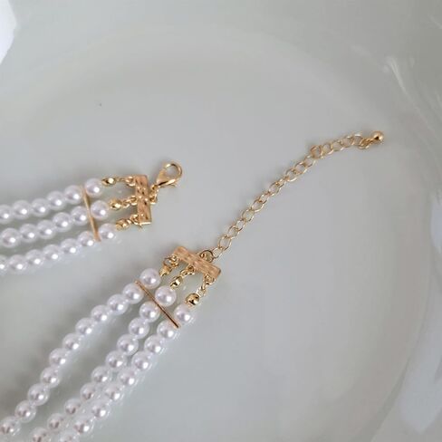 Pearl Choker Necklace for Women Layered Necklace for Women Dainty Chunky Pearl Faux Pearl Beaded Statement Necklaces Prom Party Wedding Bridal Jewelry Gifts Trendy Stuff in Saudi Arabia